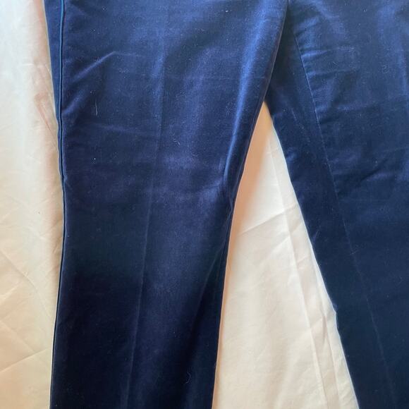 Ann Taylor Devin fit ankle length blue velvet pants SZE 6 - Picture 3 of 4